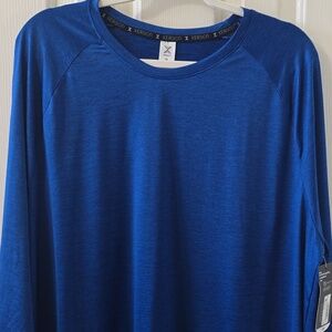 XERSION BRAND MEN'S BLUE LONG SLEEVES TRAINING PULLOVER TEE-SHIRT SIZE XL